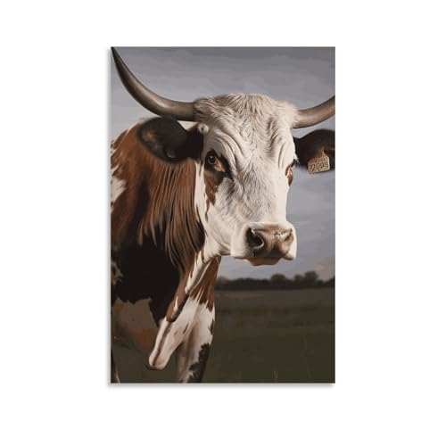 Toile murale imprimée vache 60x90cm tableau decoration chambre et séjour