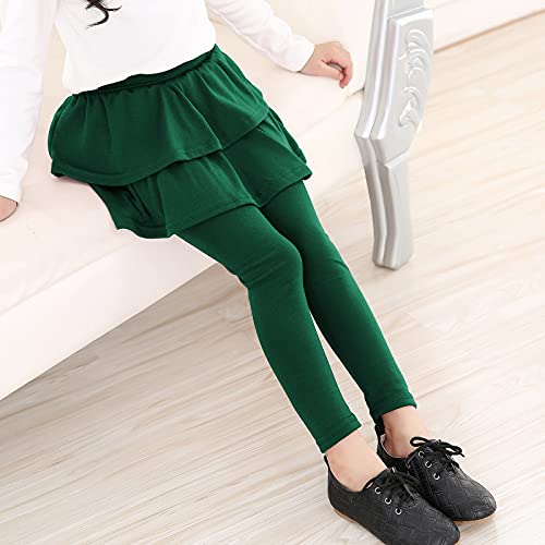 Auranso Little Girls Footless Leggings With Ruffle Tutu Skirt Pants Green 13-14 Years #TOP2