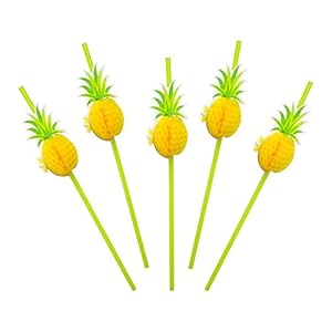 Wawogic Ananas Drinkrietjes, Cocktail Wegwerp Sap Rietjes Hawaii Drinken Stro Strand Party Decoratie