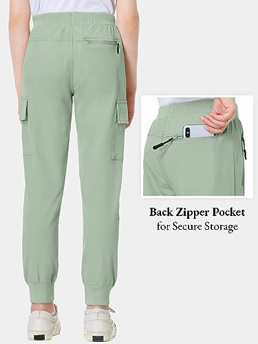Image of EXARUS Girls Hiking Cargo Pants Joggers Teen Quick Dry Lightweight Slim Fit | Tween Youth Camping Pants Kids Hip Hop Dance Athletic Tapered Lightweight Track Safari Drawstring Woven /Knit 6-14Y