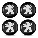 LAVIYE 4 Pièces Voiture Cache Moyeux pour Peugeot 106 107 206 207 306 307 506 507 108 208 308 508, Roue Centrale Cache Capuche Centraux de Moyeu Capuchons Centre Jante Couvercle Moyeu