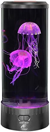 Lightahead LED Jellyfish Lava Lamp Round with Vibrant 5 Color Changing Light Effects. The Ultimate Large Sensory Synthetic Jelly Fish Tank Aquarium Mood Lamp. Ideal Gift (Large)