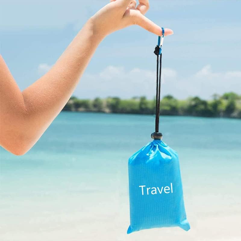 Waterproof 3-Layer Outdoor Picnic Blanket with Large Sandproof Foldable Mat for Camping on Grass and Beach (Blue,7' X 7')