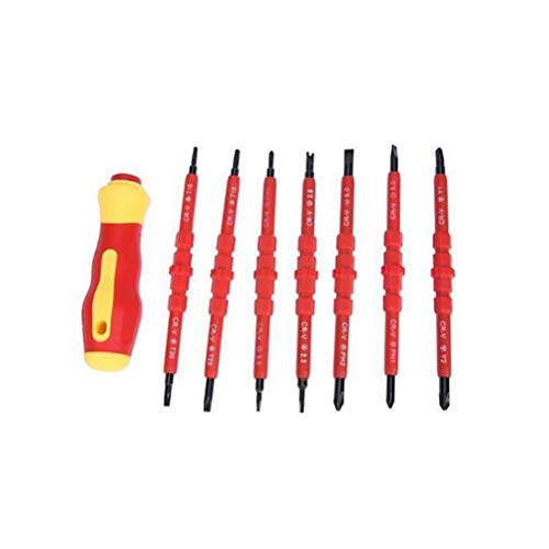 Conjunto de 7 chaves de fenda Yardwe com chave de fenda cruzada e chave de fenda de aço magnético