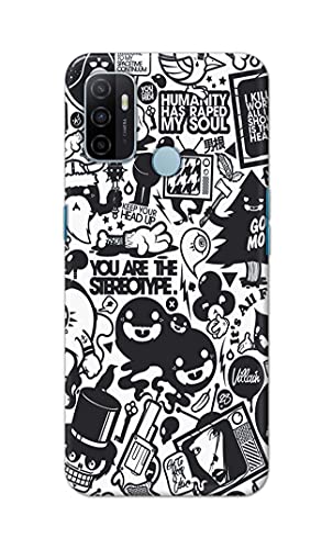 Image of Printed Hard Back Cover Case for Oppo A53 4G | Oppo A53S 4G | Oppo A32 | Oppo A33 2020 Back Cover (Mixed Cartoon) -1302