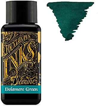 Diamine Fountain Pen Ink 30ml - Colour Wheel - 6 x Bottles - Delamere Green, Macassar, Pumpkin, Damson, Misty Blue, Syrah
