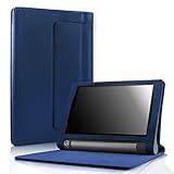 Lenovo Yoga Tab 3 8 Case - Infiland Folio Premium Leather Smart Stand Cover for 2015 Released Lenovo Yoga Tablet 3 8-Inch Tablet Only, Navy