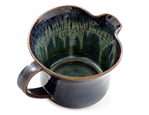 Tazón de cerámica con asa azul medianoche grande 64 oz miniatura 3