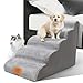 Hund und günstig Kaufen-Zvonema Hundetreppe, Hundetreppe für Kleine Hunde, rutschfest Hundetreppe 5 Stufen, Haustiertreppe mit hochdichtem Schaumstoff, waschbarer Hunderampe, Katzentreppe reduziert Stress auf Tiergelenke