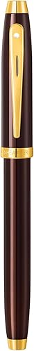 Miniatura 6 de Sheaffer 100 9370 Brillante Café Marrón Rollerball Pen Con PVD Oro Trim - Medio