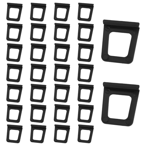30pcs Window Screen Pull Tabs Hollow Flat Spline Channel Pull Tabs Screen Lift Clips Replacement for Door Windows Parts Installation & Repair (Black)