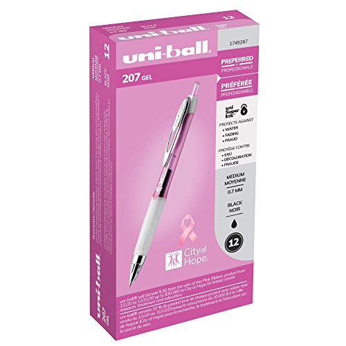 Uni-ball 207 Gel Pink Ribbon Pen (Caja de 12) miniatura 1