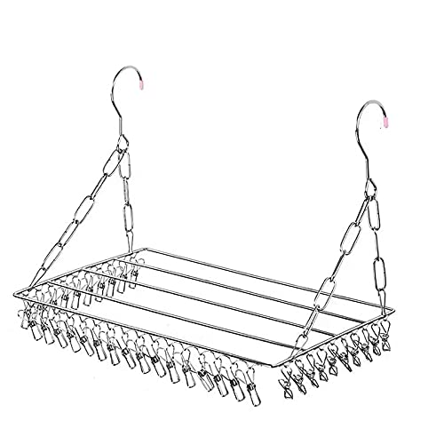 Matty-LZ Multifunktions Wäscheständer aus Edelstahl, Klein Hängend Wäscheständer, Mini Wäscheständer Keine Peg / 36 Peg / 45 Peg / 100 Peg (40cm x 25cm - 36 Peg)