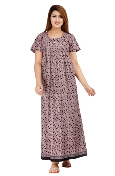 narsinh enterprises Women Cotton Abstract Print Maxi Nighty Free Size Wear up to XL (42)-picture-41