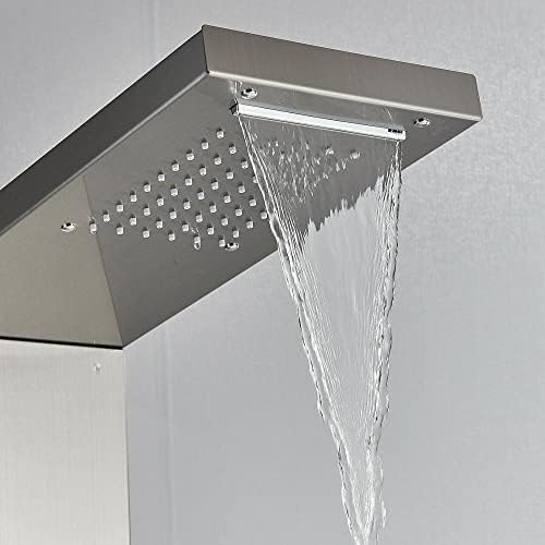 Panel de Ducha Torre en Acero Inoxidable Impermeable con Chorro Lluvia y Masaje, Juego de Grifo miniatura 6
