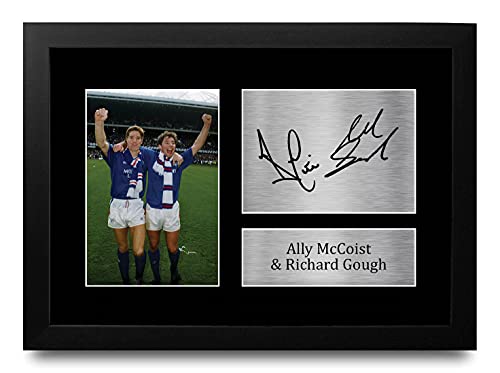 Photo autographe Rangers Ally McCoist Richard Gough A4 Encadré pour supporters de foot