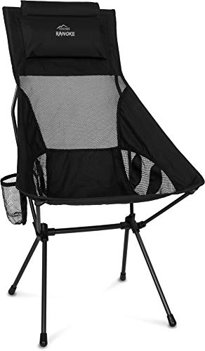 normani Ultralight Folding Camping Chair XXL Camping Chair with Long Backrest and Cushion Outdoor Chair Beach Chair Travel Chair Folding Chair Fishing Chair - Load Capacity 150 kg (330 lbs) - Image 3