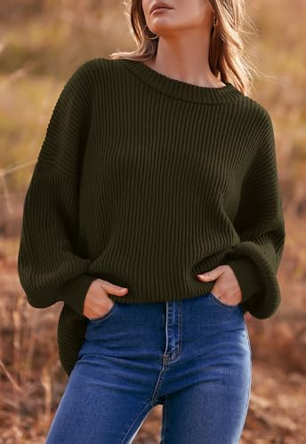 Image of PRETTYGARDEN Womens Sweaters Spring 2026 Oversized Chunky Knitted Pullover Sweater Casual Long Sleeve Crewneck Cute Sweaters
