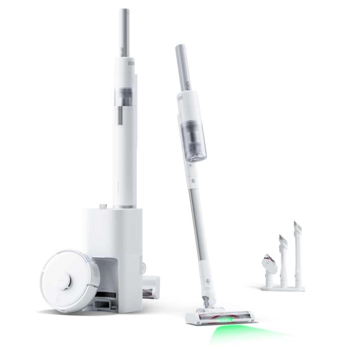 K10+ Pro Combo Robot Vacuum with Dual Auto-Empty Dock for 70 Days of Cleaning, Cordless Vacuum Cleaner with LED Headlights for Household Pet Hair, 45dB Ultra Quiet, Compatible with Alexa