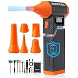 Compressed Air Duster, 300000RPM Jet Fan Electric Air Blower, Cordless Rechargeable 8000mAh Mini Duster with Removable Battery, 4-Speed Adjustable for Detailing, Car, Computer, Electronics Cleaning
