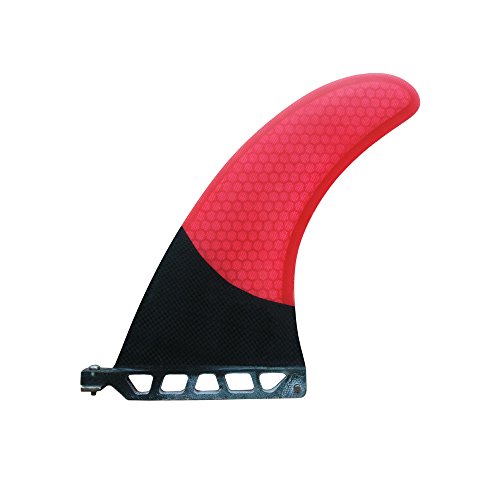 UPSURF Tabla de Surf Longboard Aletas Soltero Fibra de Vidrio Carbón Tabla de Surf Aletas Para la Tabla de Surf (Red, 9 Inch) Cover