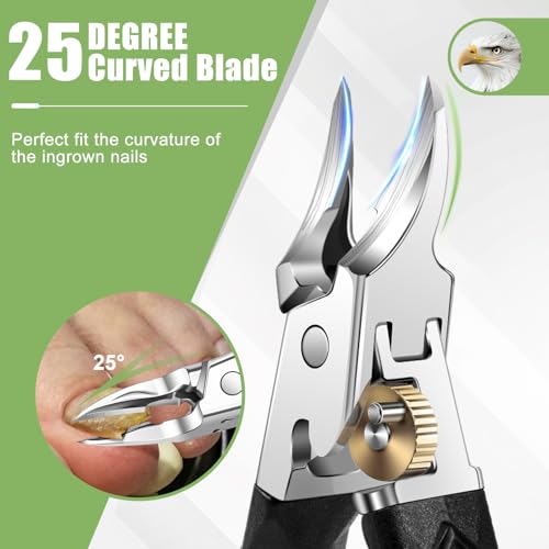 Toenail Clippers for Thick Toenails, Angled Head Large Toe Nail Clippers for Thick Nails for Men, Heavy Duty Slanted Nail Clippers with Wide Jaw, Ingrown Toenail Clippers with Long Handle — view 4