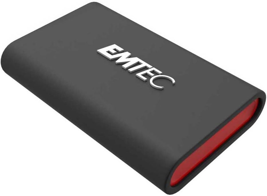 Emtec X210 Elite 128GB External Solid State Drive - USB-C 3.2 Gen2 Interface SSD - Backward Compatible USB 3.2 Gen1 and 2.0 - 3D NAND Flash Technology - USB-C 3.2 Gen2 to USB-A Cable Included - Black