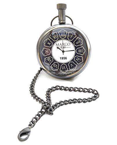 Marco Polo 1956 Black Dial - Antique Pocket Gandhi Watch Royal Look Indian Handicraft Premium Gift Item-image-33