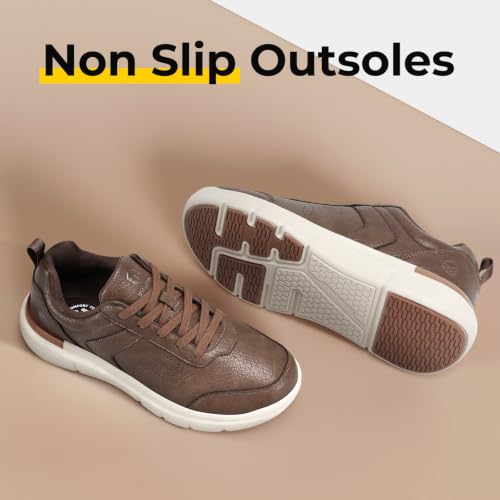 Image of FitVille Wide Shoes for Men Dress Sneakers Casual Oxfords Comfortable Shoes for Men Lightweight Plantar Fasciitis Bunions
