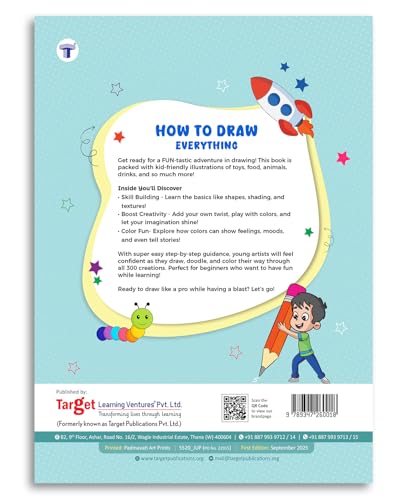 Image of How to Draw Everything: 300 Easy Step-by-Step Drawings for Kids Ages 4+ | Drawing & Colouring Book with Practice Space, Learn to Draw Animals, Toys, Flowers & Planets, Perfect Gift for Beginners