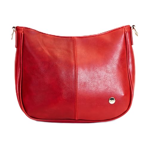 Image of Modern+Chic Crossbody Bags for Women - Marissa Saddle Crossbody, Vegan Leather Shoulder or Handbag with Two Adjustable Straps
