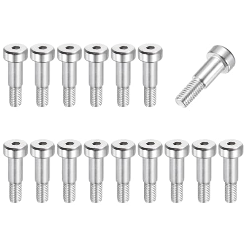 MECCANIXITY 16 Pcs 304 Stainless Steel Shoulder Bolt 6mm Shoulder Dia 10mm Shoulder Length M5x0.8 Thread Hex Socket Shoulder Bolts for Hydraulic Injection Molding Machinery Industries