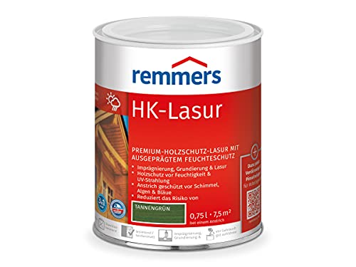 Remmers HK-Lasur tannengrün, 0,75 Liter, Holzlasur aussen, 3facher Holzschutz mit Imprägnierung + Grundierung + Lasur, Feuchtigkeit- und UV-Schutz Remmers HK-Lasur tannengrün, 0,75 Liter, Holzlasur aussen, 3facher Holzschutz mit Imprägnierung + Grundierung + Lasur, Feuchtigkeit- und UV-Schutz