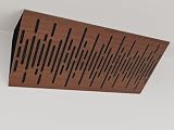 2er-Pack – Schmale akustische Eck-Bassfalle | Diffusion – Reflexion – Schalldämmung | 23 x 50 x 10 cm | Farbe perforierte Platten: [WAVE-Horizont | Nussbaum]