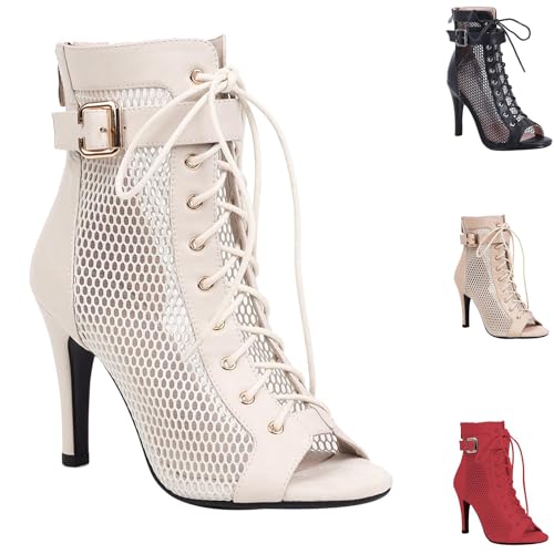 Sandalias de malla transpirable tipo stiletto para mujer con tacón de gatito moderno 5