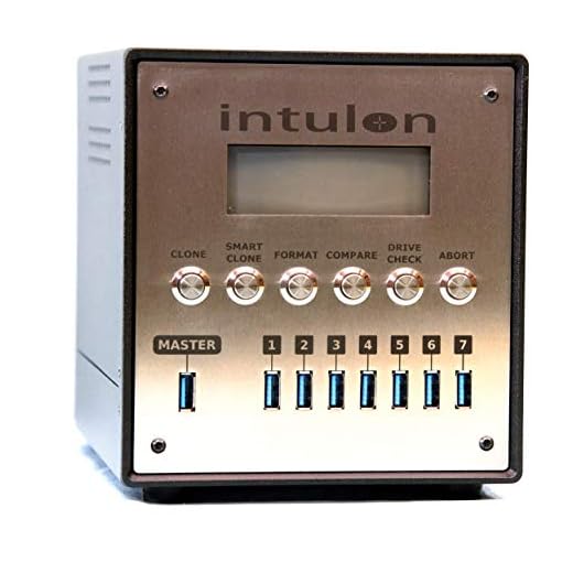 Intulon 18Gb/min USB 3.0 Flash Drive - Memory Card - HDD - Micro SD Card - Media Duplicator Copier Replicator Secure Wiper - Stainless Steel Face (1 to 7 Targets) (1:7)