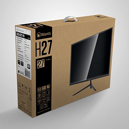 ATLANTIS Monitor 27 pollici, schermo 27" IPS 75Hz, Full HD 1920x1080, VGA HDMI, FreeSync, Uscita Audio/Cuffie, inclinabile, risposta 5ms, Contrasto 1000:1, Angolo 178/178, Cavo HDMI 1,5m - Monitor - Immagine 11