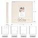 Vienrose Self Adhesive Photo Album 4x6 with Window Baby Memory Book Fabric Cover with PVC Cover Photo Sleeve & 2 Decorative Cards DIY Scrapbook for Newborn, Baby Shower 20 Sheets 40 Pages Beige