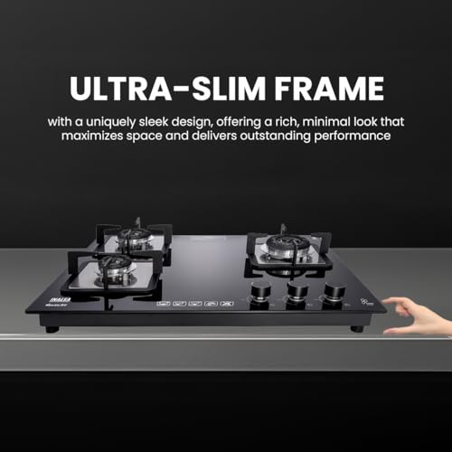 INASLA Premium 3 Burner ≈70cm Gas Stove|5Yr Warranty on Glass & 2Yr on Burner|8MM Toughened Glass|Auto Ignition|Jumbo Brass Burner|LPG Ready &PNG... - Image 6
