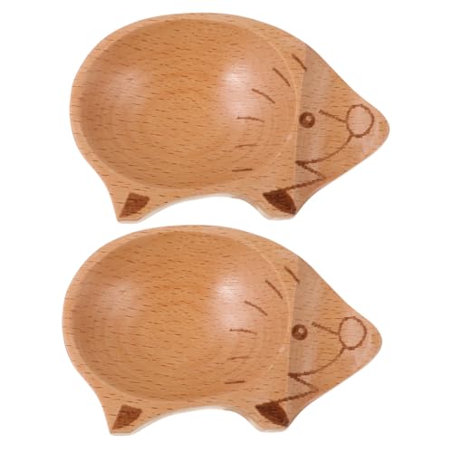 CIYODO 2 Piezas plato de salsa resto de palillos estante descansar con platillo de dibujos animados sostenedor del resto de los palillos del hogar Chopsticks Rest Holder Madera