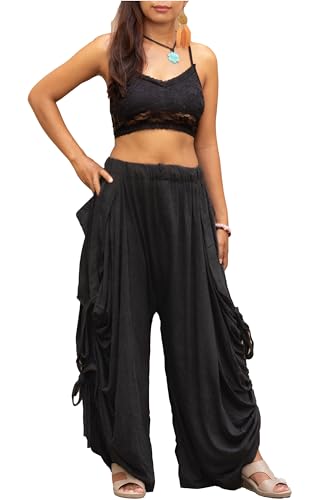 Women's Palazzo Pants Wide Leg Lounge Convertible Maxi Skirt with Pockets Casual Comfy Trousers2