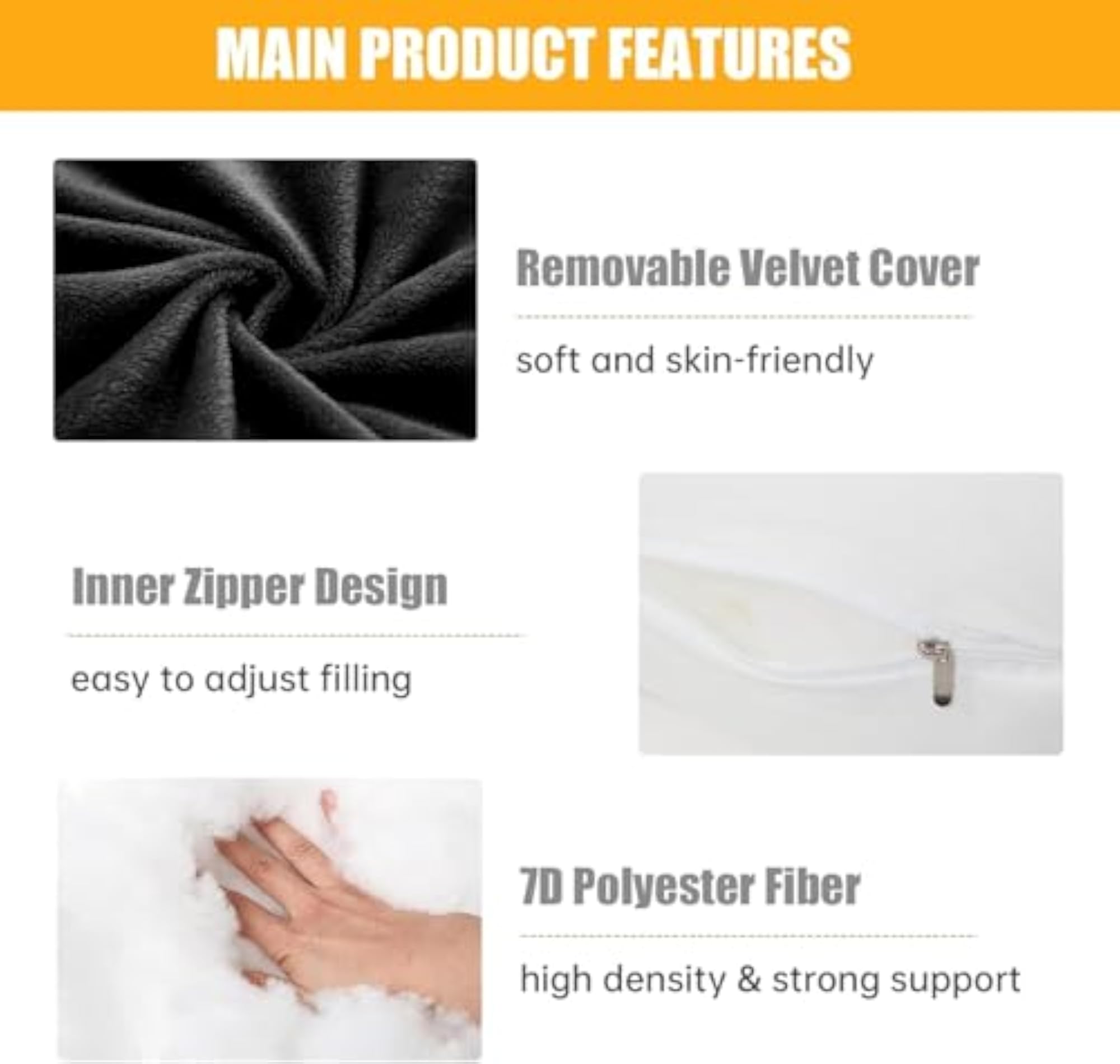 C Shape Microfiber Maternity Pillow with Zippered Cover