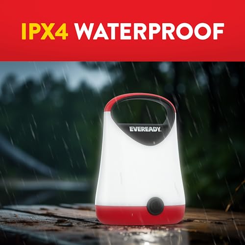 Eveready-LED-Camping-Lantern-X-250-2-Pack-Super-Bright-Tent-Lights-Rugged-Water-Resistant-LED-Lanterns-100-Hour-Run-time-Batteries-Included-Red-and-Black