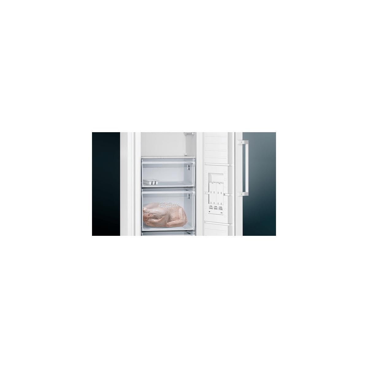 Siemens GS29NVWEP iQ300 - Congelador independiente (60 cm, 221 kWh al año, 200 L, noFrost, bigBox, varioZone, multiAirflow, color blanco)