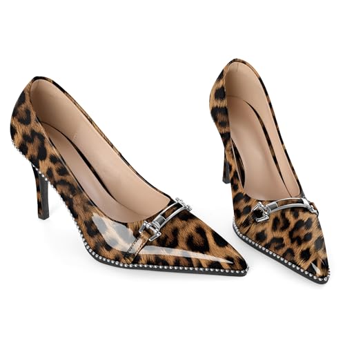 Image of Women's High Heel Pumps Stiletto Heel Pumps for Women Pointed Toe Heels Elegant Classic 3.5 Inch Beaded Pumps
