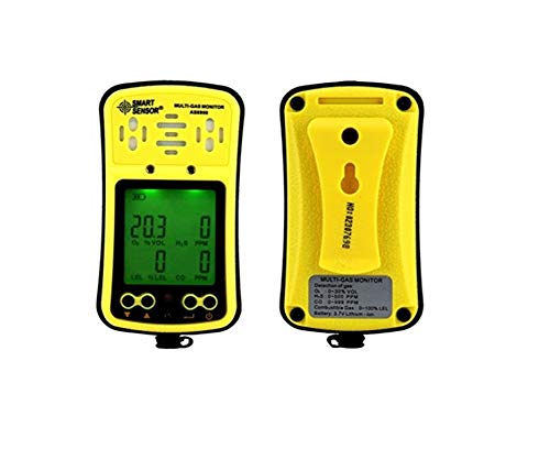 Multi Gas Monitor Handheld Gas Detector Digital LCD Display Backlit Rechargeable Battery Sound Light Alarm Gas Analyzer