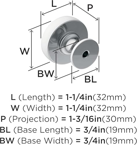 Image of Amerock 1-1 /4 inch Round Winsome Polished Chrome Cabinet Knob | Durable Zinc drawer knob and cabinet hardware, ideal for kitchen cabinets, bathroom vanities, dressers, and furniture