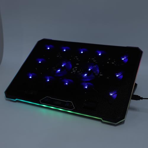 Base de refrigeración para laptop Asixxsix con 10 ventiladores RGB miniatura 7