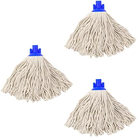 Cotton String Screw on Type Mop Replacement Head Refill Compatible with O-Cedar Cloth Mop & 0.8" Diameter Mop Handle- 3 PCS