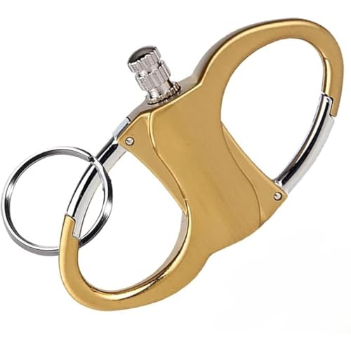 2025 New Lighter Key Chain, Metal Match Keychains, Novelty Keychain Lighter for Release, Gift for Men Women, Outdoor, Camping, Car, Home, Emergency Use (Gold)